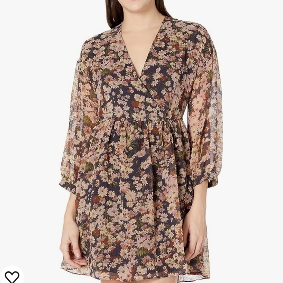 Madewell tiered floral mini  long sleeve - Picture 1 of 5